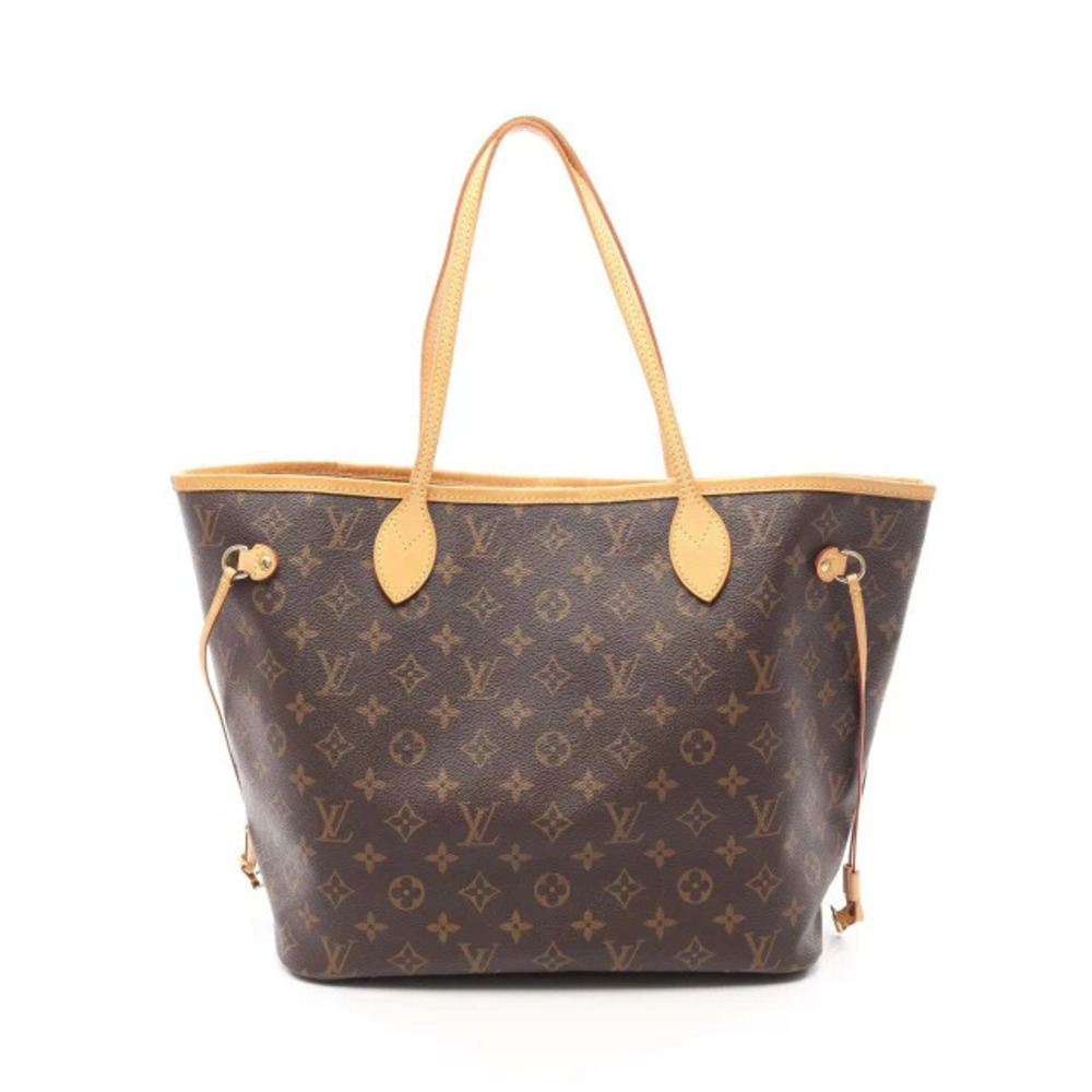 Louis Vuitton Neverfull Monogram Tote Bag Canvas Leather Brown